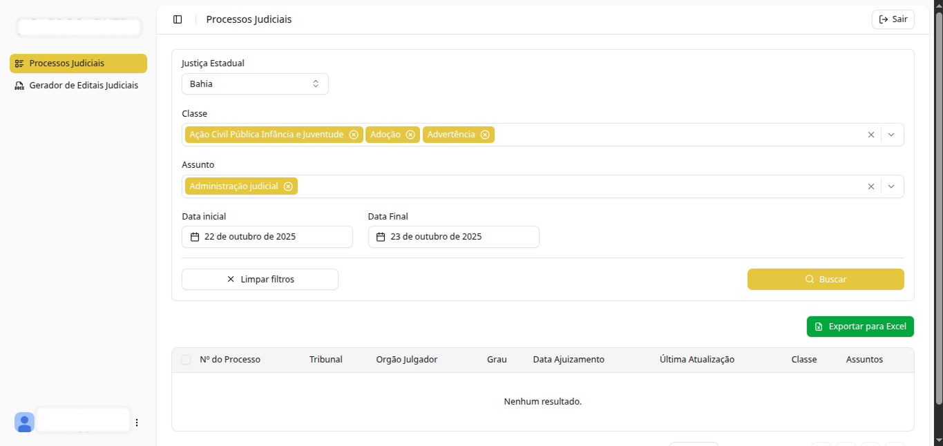 Preview de Assistente Jurídico - Automação de Editais e Consulta Processual