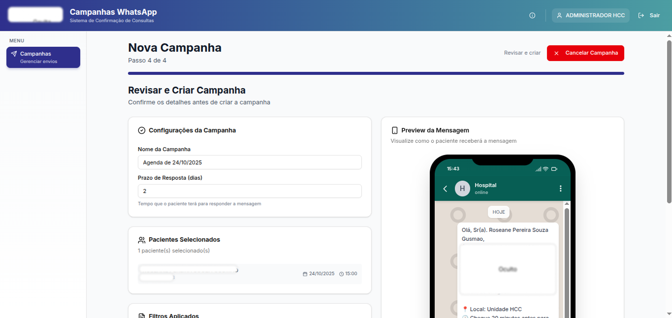 Preview de Sistema de Automação WhatsApp Enterprise
